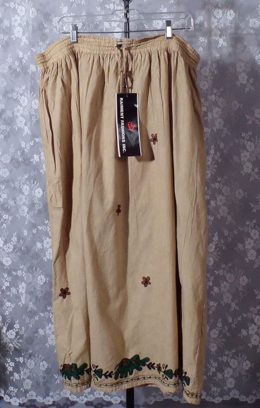 Vintage 90s Earth Tones Boho Maxi Size Large Skirt  Print Hippie Festival Grunge